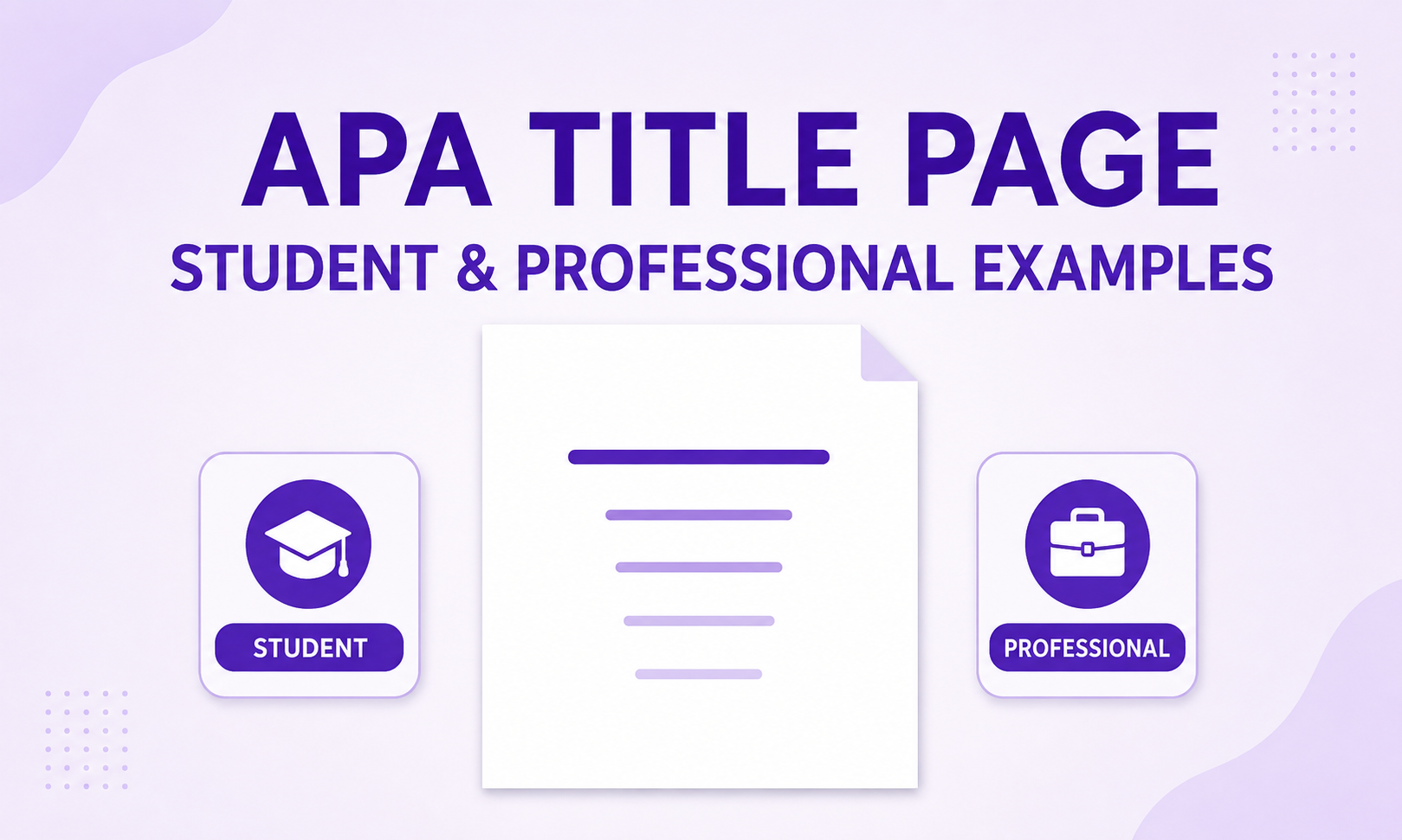 APA Title Page Format: Student and Professional Examples