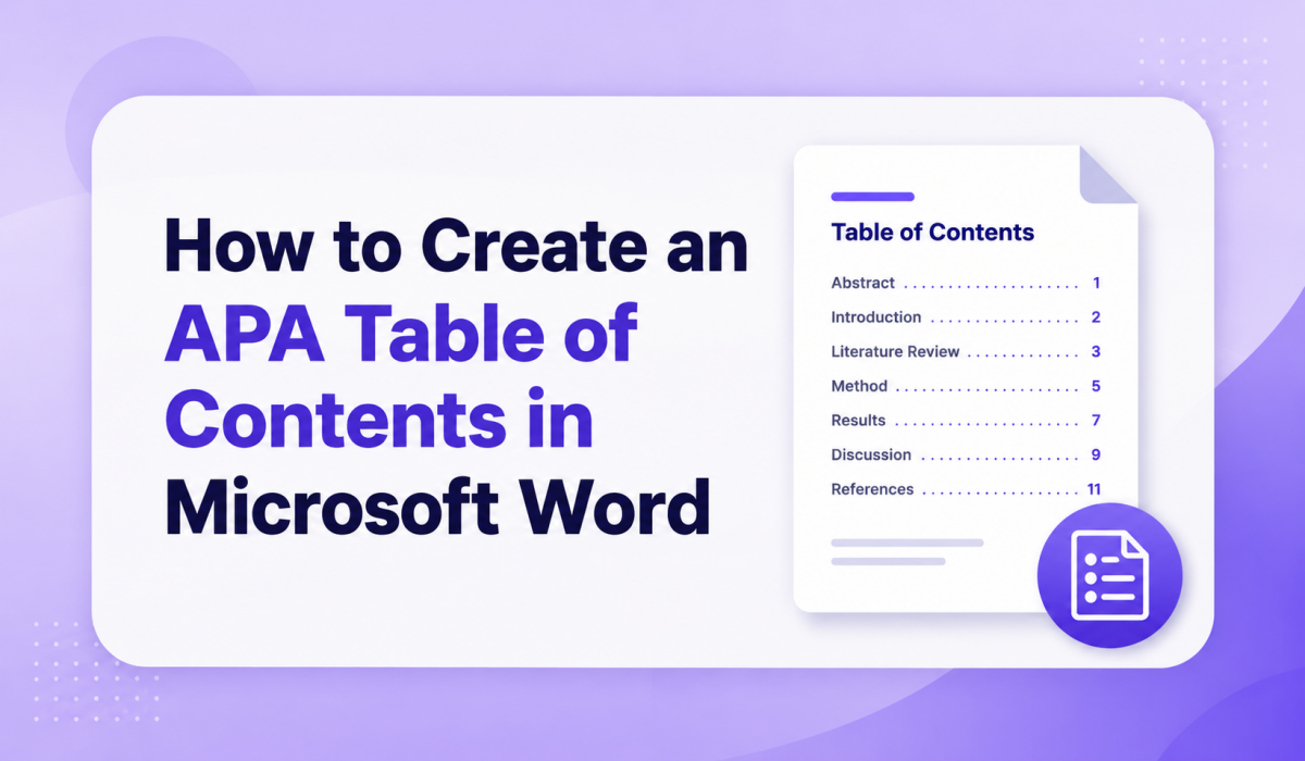 How to Create an APA Table of Contents in Microsoft Word