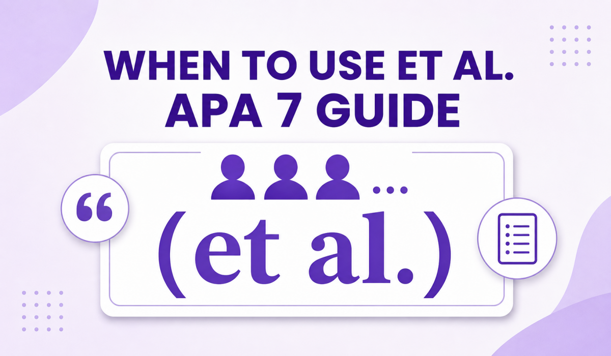 When to Use Et Al. Citation in APA 7